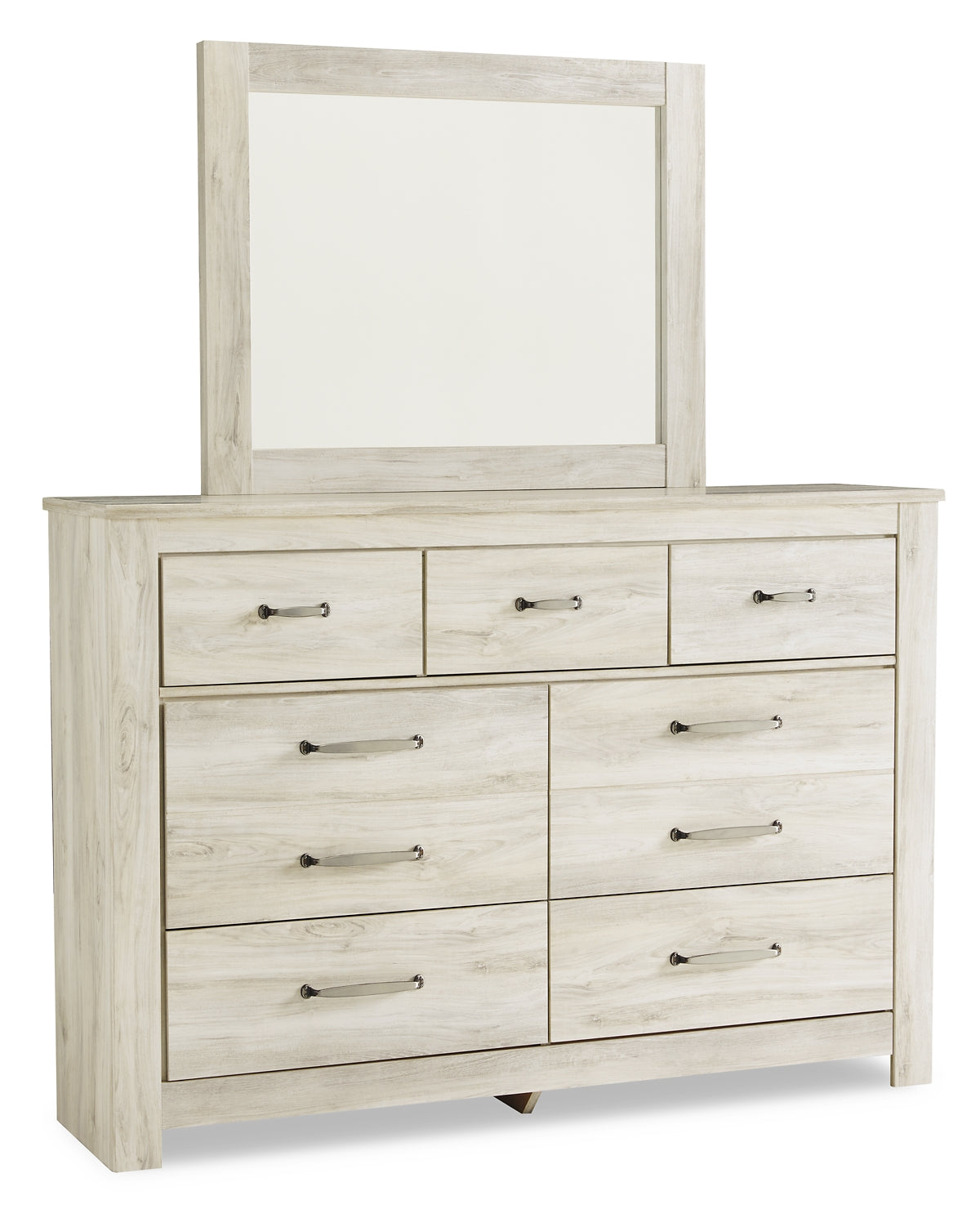 Bellaby Panel Bed With Mirrored Dresser, Chest And 2 Nightstands