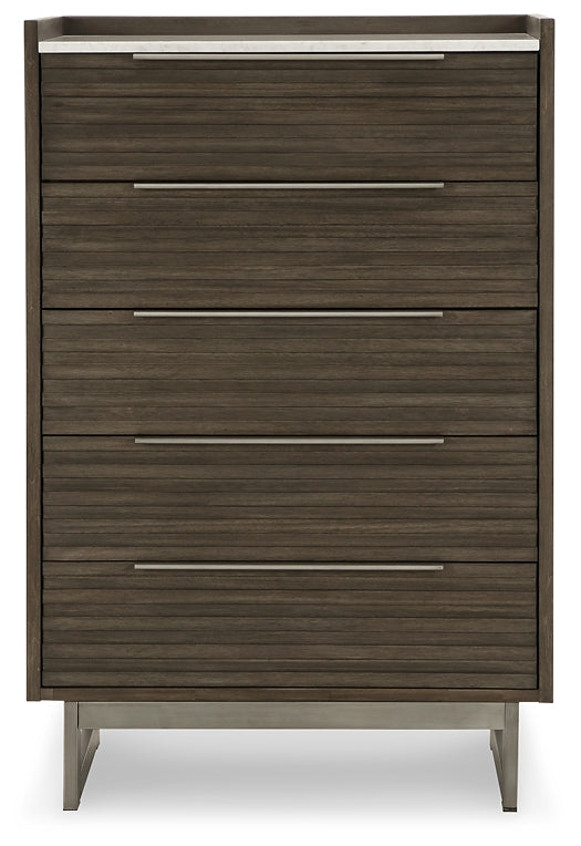 Arkenton King Panel Bed with Mirrored Dresser, Chest and Nightstand