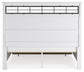 Ashbryn King Panel Storage Bed with Mirrored Dresser and Nightstand