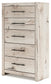 Lawroy Full Panel Storage Bed with Mirrored Dresser and Chest