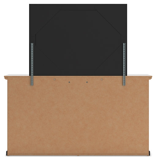 Maribel Twin Panel Bed with Mirrored Dresser and Chest