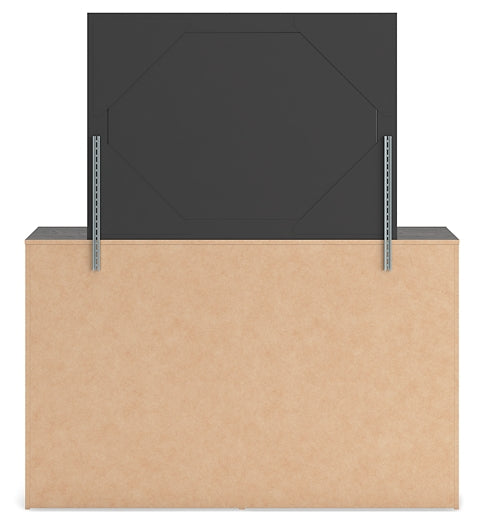 Hollivern Full Panel Bed with Storage with Mirrored Dresser and Nightstand