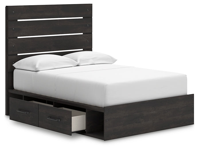 Hollivern Full Panel Bed with Storage with Mirrored Dresser, Chest and Nightstand