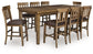 Urbinforte Counter Height Dining Table and 8 Barstools