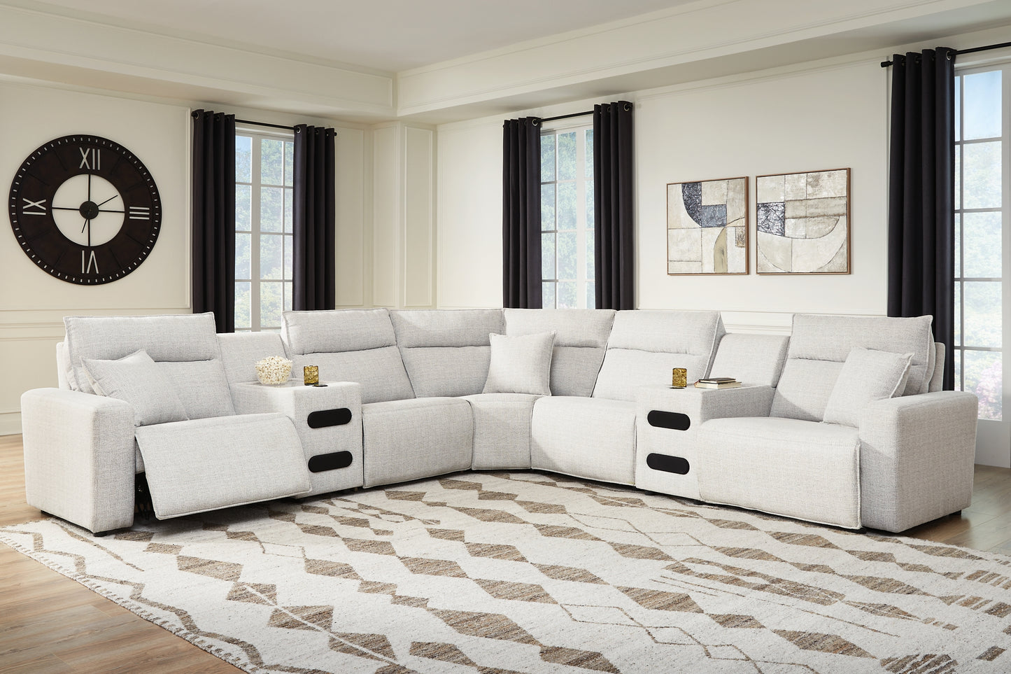 Modmax II 7-Piece Power Reclining Sectional with Chaise and Audio Consoles