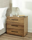 Dakmore California King Upholstered Bed with Mirrored Dresser, Chest and 2 Nightstands