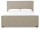 Dakmore California King Upholstered Bed with Mirrored Dresser