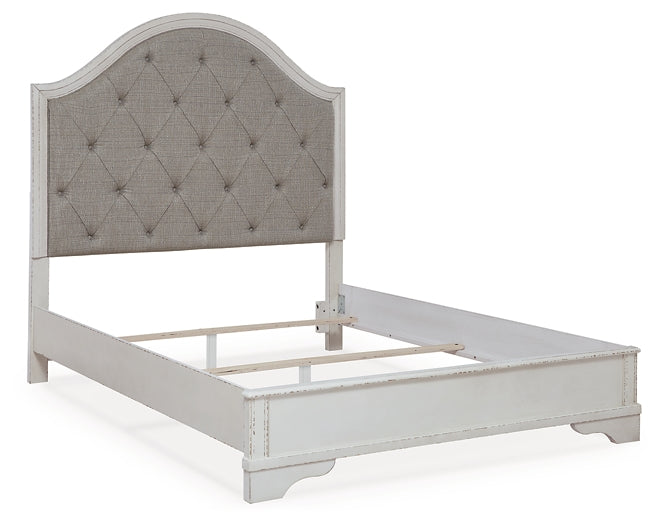 Brollyn Queen Upholstered Panel Bed with Dresser