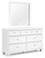 Fortman Twin Panel Bed with Mirrored Dresser, Chest and Nightstand