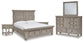 Harrastone California King Panel Bed with Mirrored Dresser and 2 Nightstands